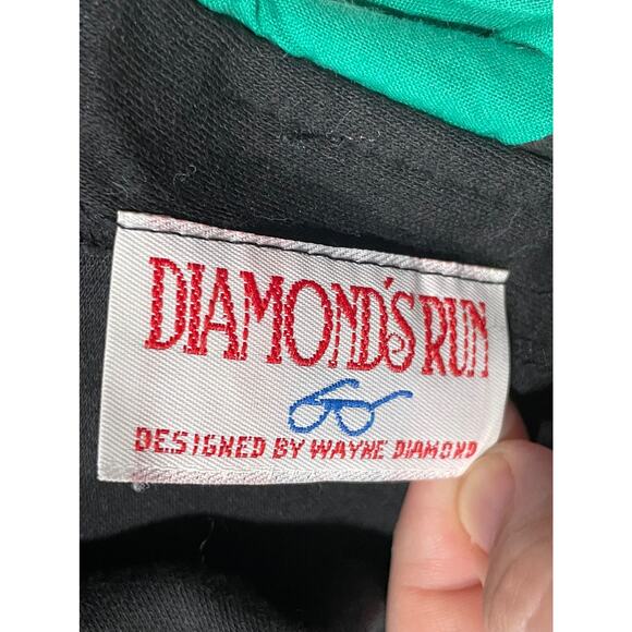 VTG Diamond's Run 1980's Women's Sz 9/10 Off Shoulder Rosette Party Dress Green - Picture 7 of 11